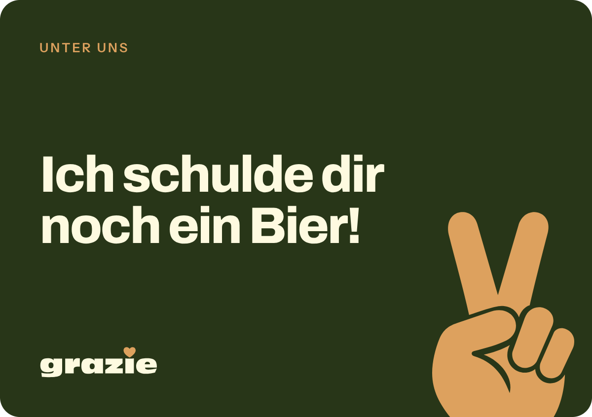 Dankeskarte Black Forest: Ich schulde dir noch ein Bier!