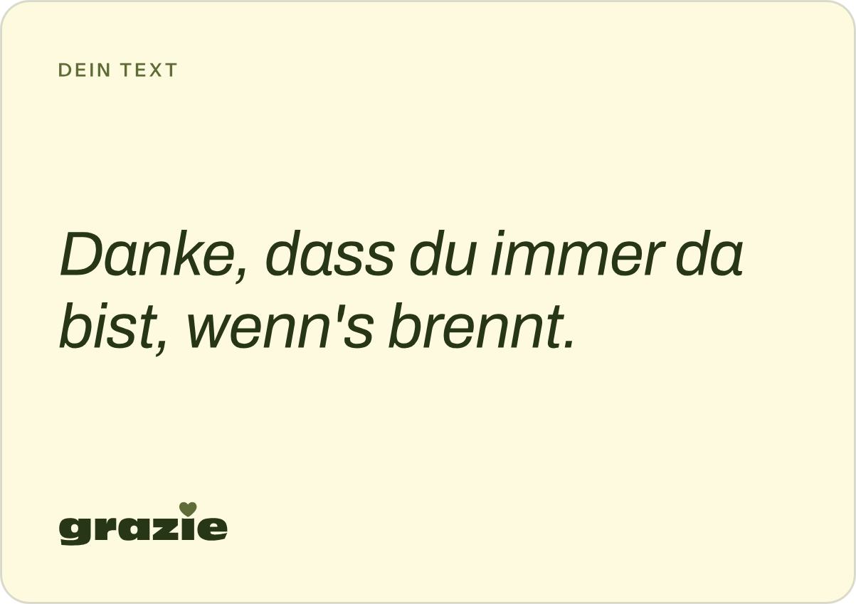 Dankeskarte mit eigenem Text