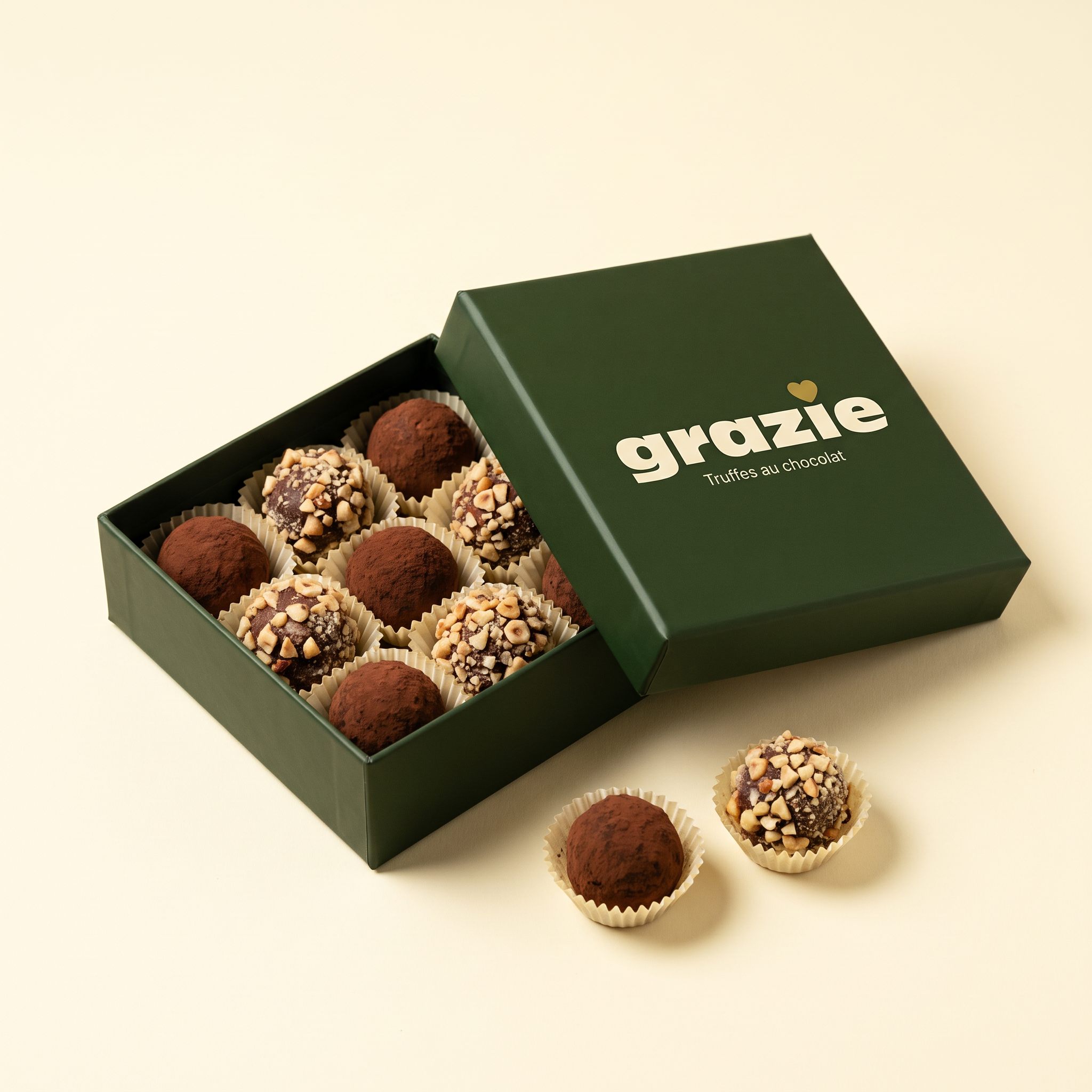 grazie Truffes in grüner Schachtel